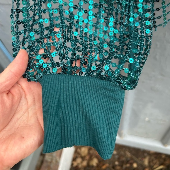 Pilcro Long-Sleeve Sequin Top, Medium - Picture 9 of 11